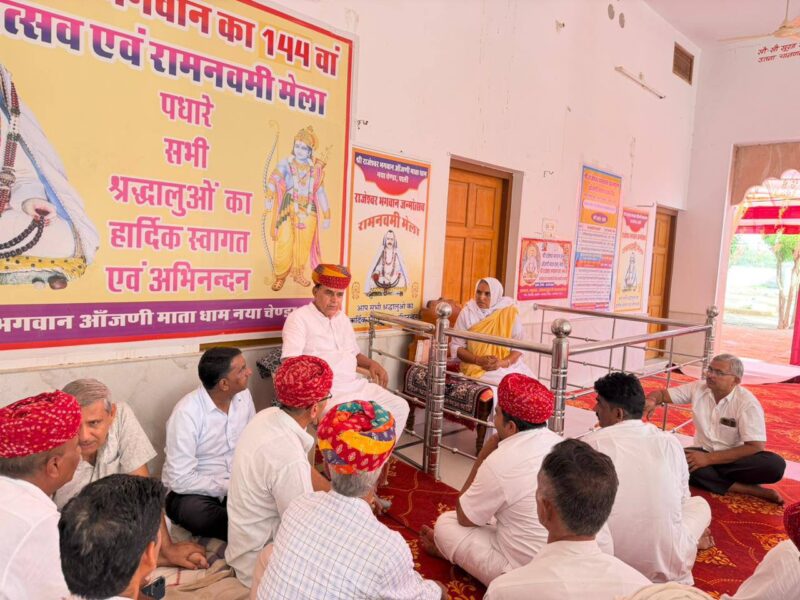 विधि एवं न्याय मंत्री जोगाराम पटेल ने रोहट के चेन्डा कार्यक्रम स्थल का लिया जायजा