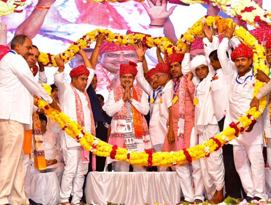 पाली में कन्या महाविद्यालय भवन के लोकार्पण समारोह में मुख्यमंत्री भजनलाल शर्मा ने संबोधित किया
