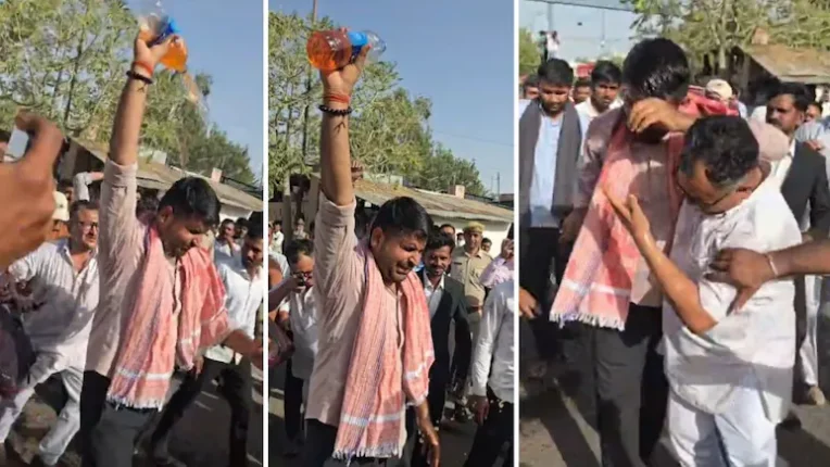 खुद पर पेट्रोल डाल रविंद्र भाटी ने की आत्मदाह की कोशिश, काफिला रोके जाने पर हुआ बवाल